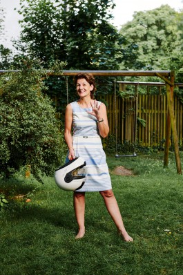 portrait of woman motorcycle 
