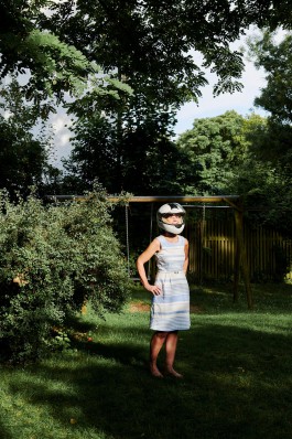 portrait of woman motorcycle 